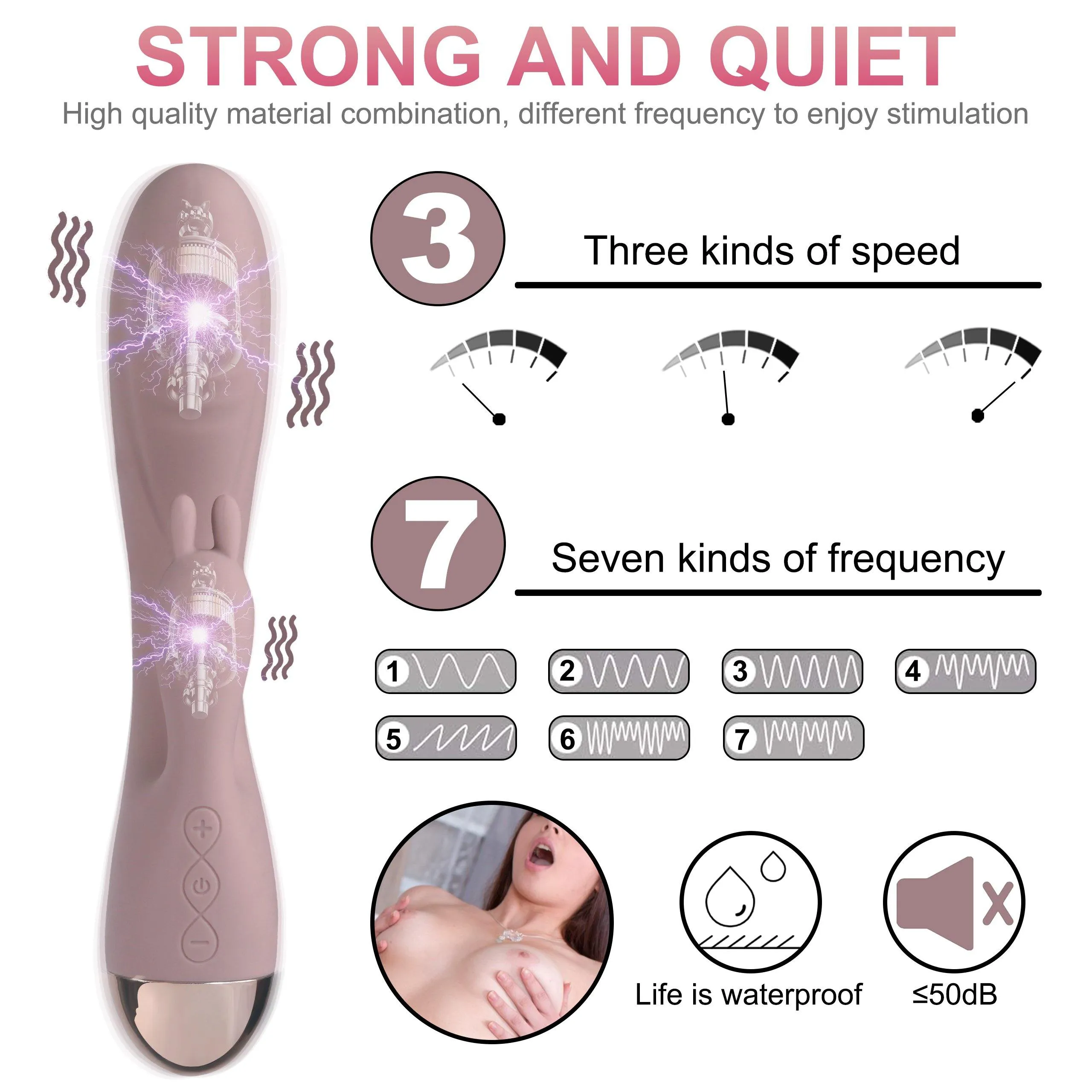 10 Speeds Silicone Rabbit Vibrator for Vagina Stimulation