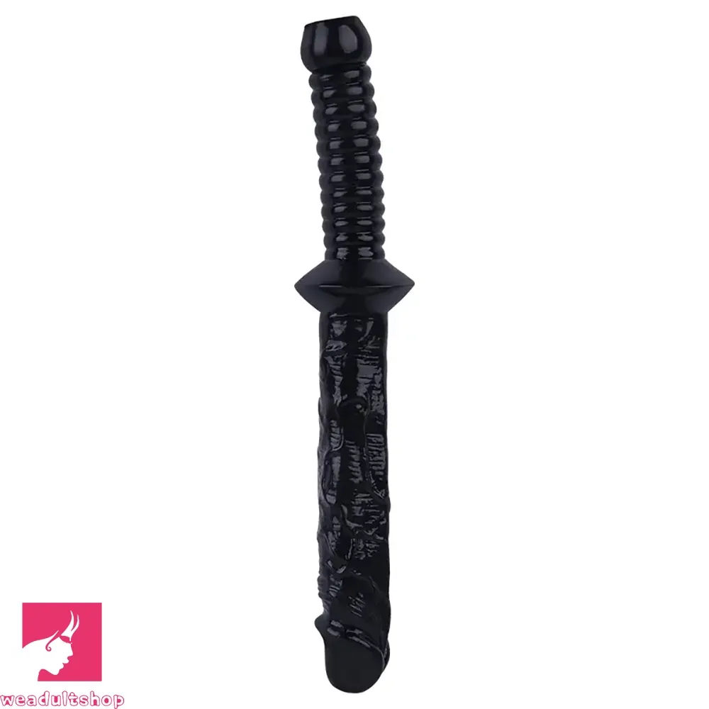 12.59in Extra Large Dual-Headed Handheld Solid Color Realistic Clit Dildo