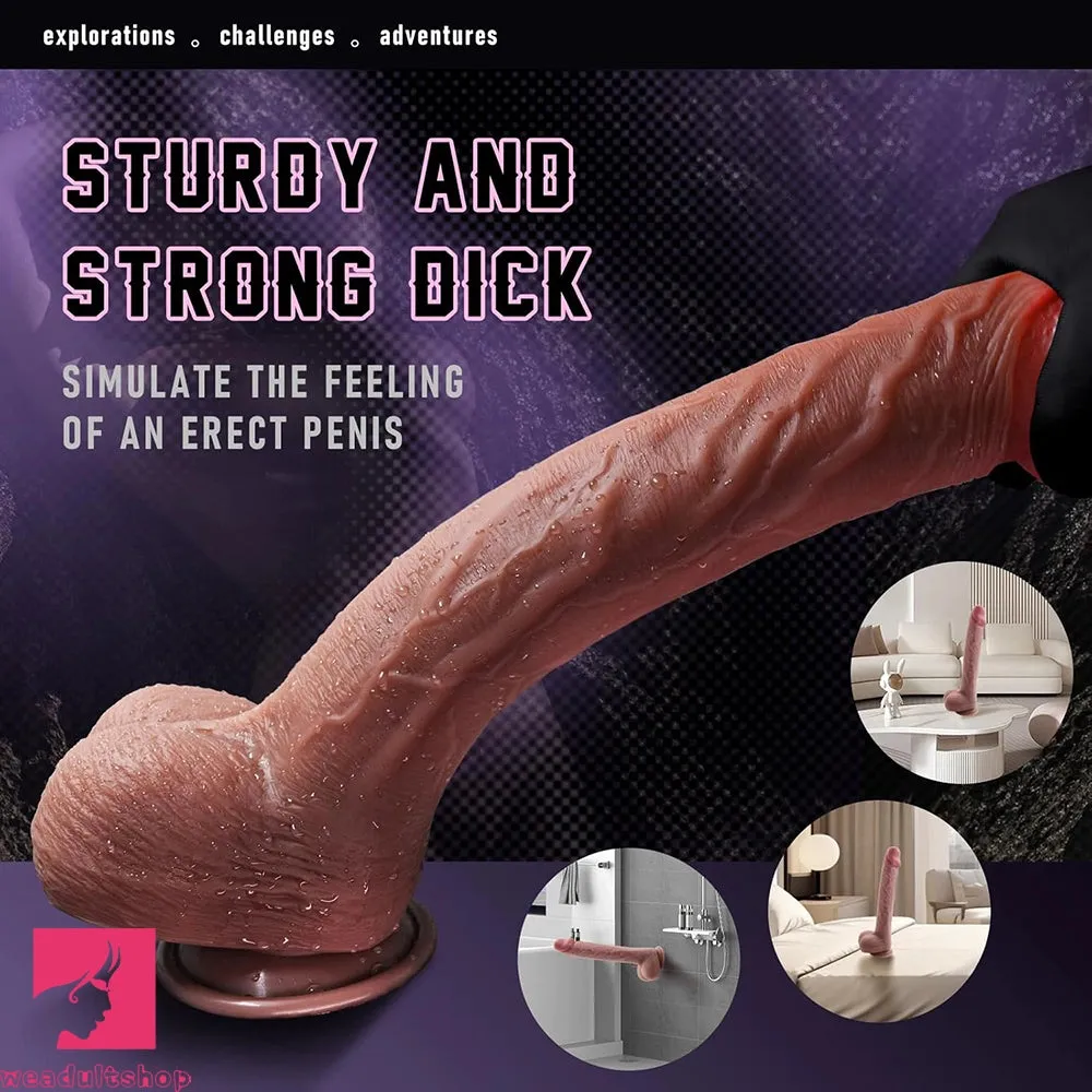 14.76in Dual Layer Huge Skin Feeling Soft Silicone Dildo Anal Sex Toy