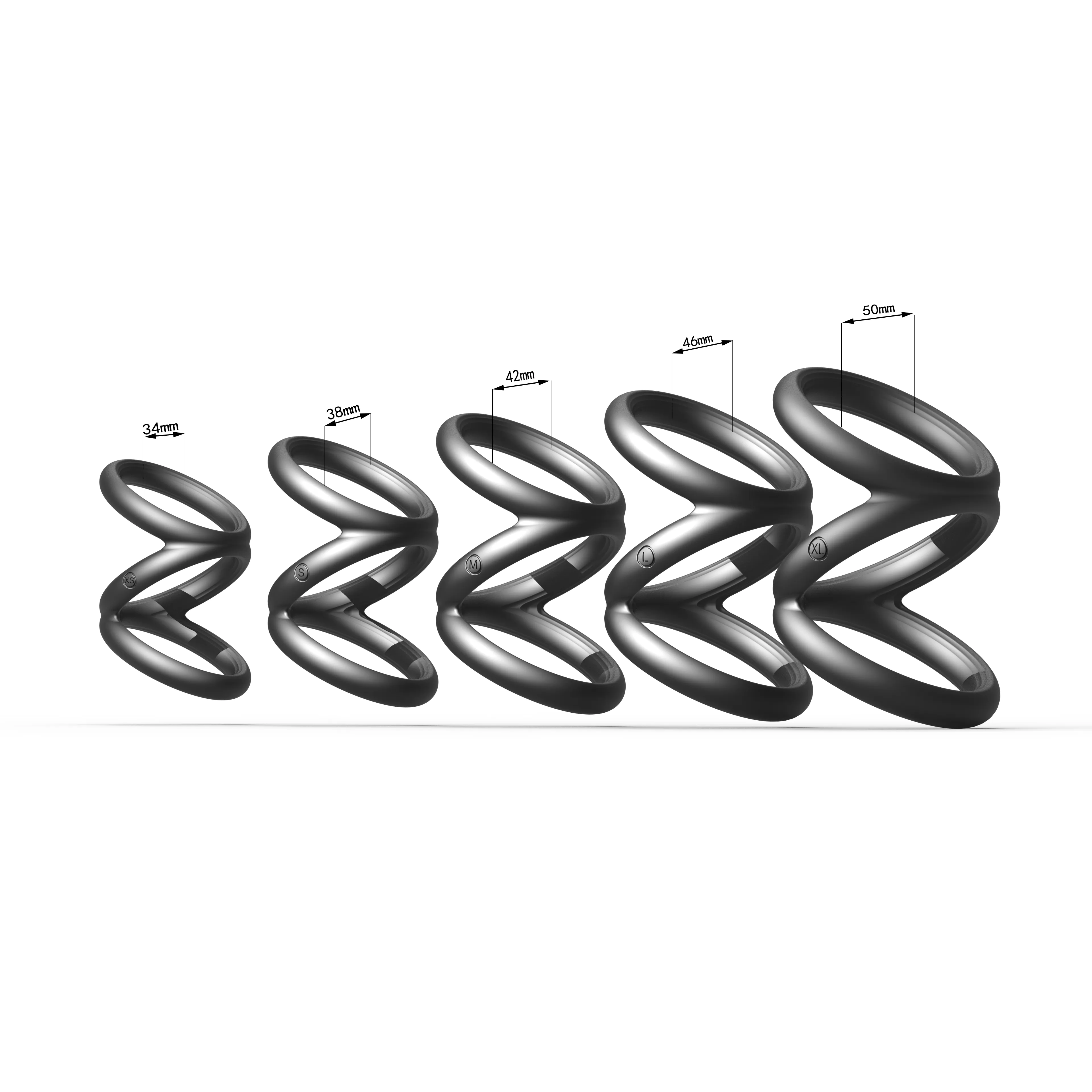 3 IN 1 Z- Ball & Cock Loop Stretcher Set | 5 Pcs Black | Stretchy | Strong Erection