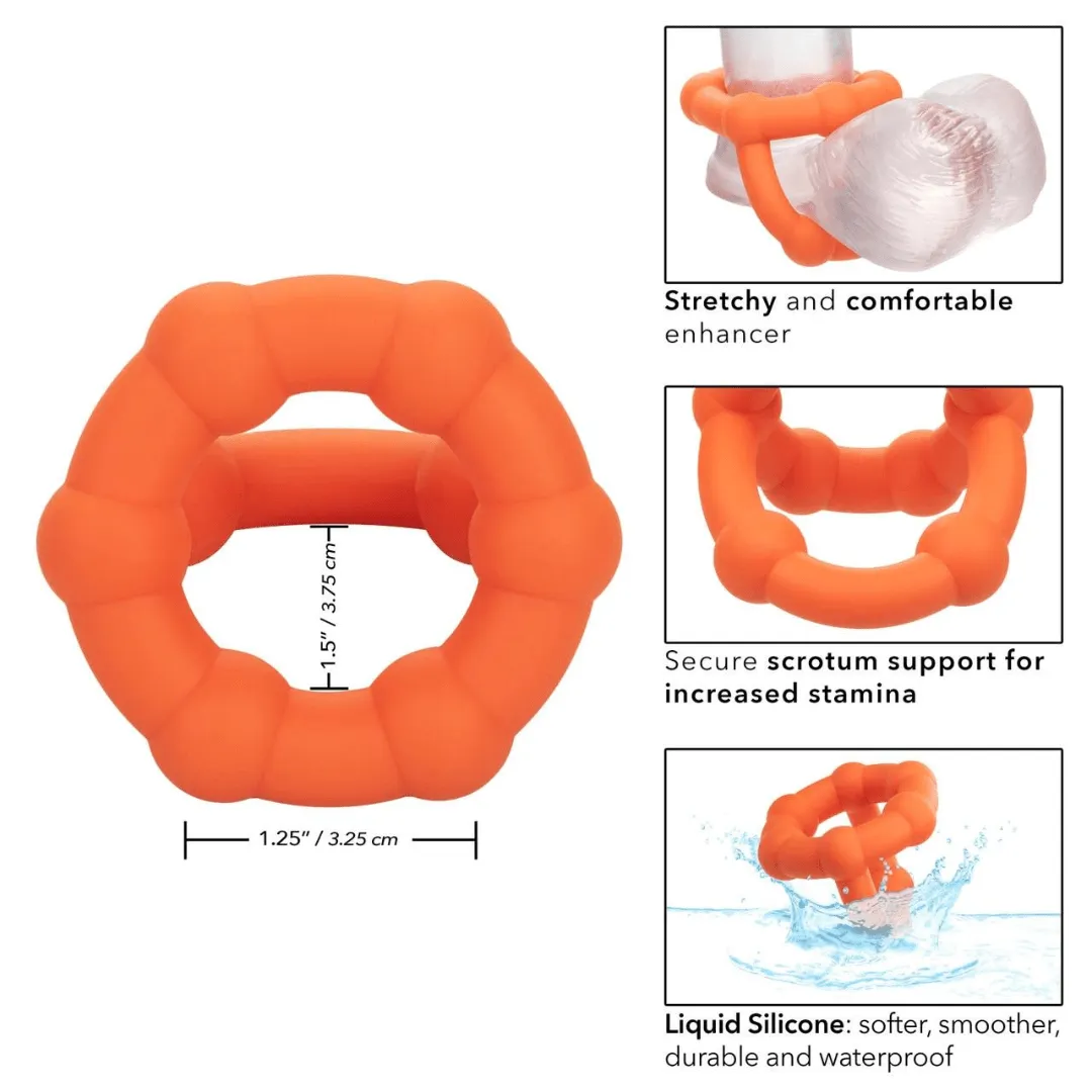 Alpha Silicone All Star Beaded Cock and Ball Ring