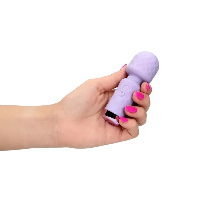Aparat de masaj LOVELINE Mini Wand Vibrator. pentru corp și zone intime. 10 funcții de vibrație. lungime 11.4 cm. mov