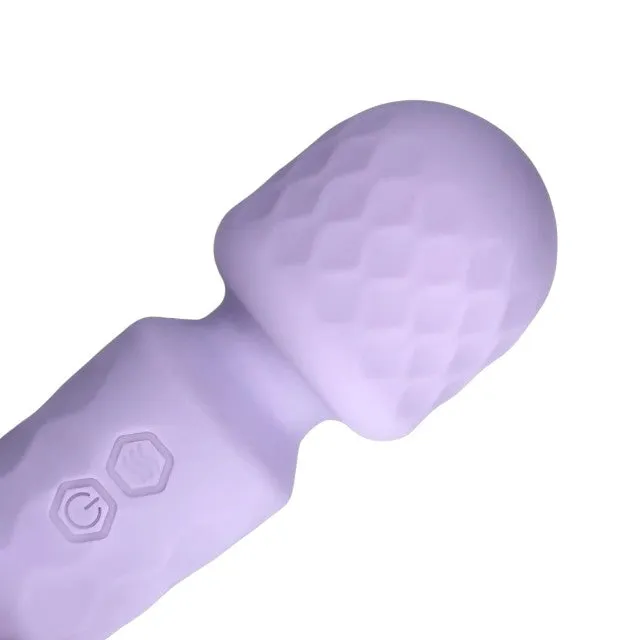 Aparat de masaj LOVELINE Mini Wand Vibrator. pentru corp și zone intime. 10 funcții de vibrație. lungime 11.4 cm. mov