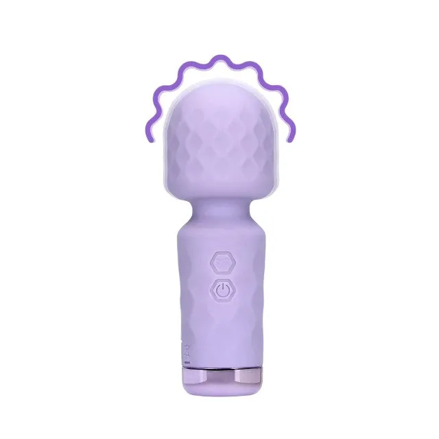Aparat de masaj LOVELINE Mini Wand Vibrator. pentru corp și zone intime. 10 funcții de vibrație. lungime 11.4 cm. mov