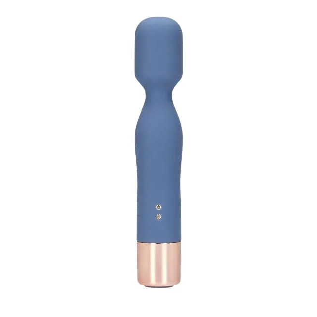 Aparat de masaj LOVELINE Mini Wand Vibrator. pentru corp și zone intime. 10 funcții de vibrație. lungime 14.3 cm. albastru