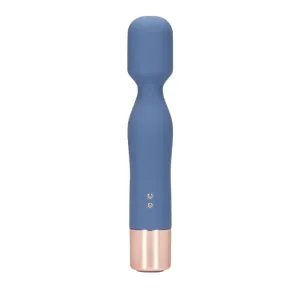 Aparat de masaj LOVELINE Mini Wand Vibrator. pentru corp și zone intime. 10 funcții de vibrație. lungime 14.3 cm. albastru