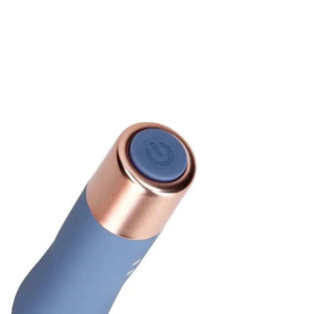 Aparat de masaj LOVELINE Mini Wand Vibrator. pentru corp și zone intime. 10 funcții de vibrație. lungime 14.3 cm. albastru