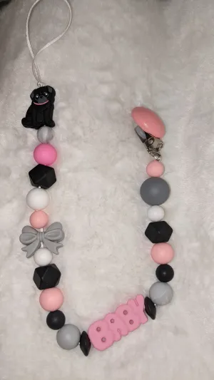 Baby Dog Silicone Teether Pacifier Clip
