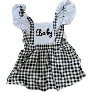 Black & White Baby Ruffle Romper Dress