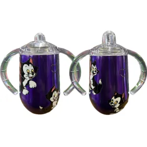 Black and White Cat Stainless Steel Sippy Cup
