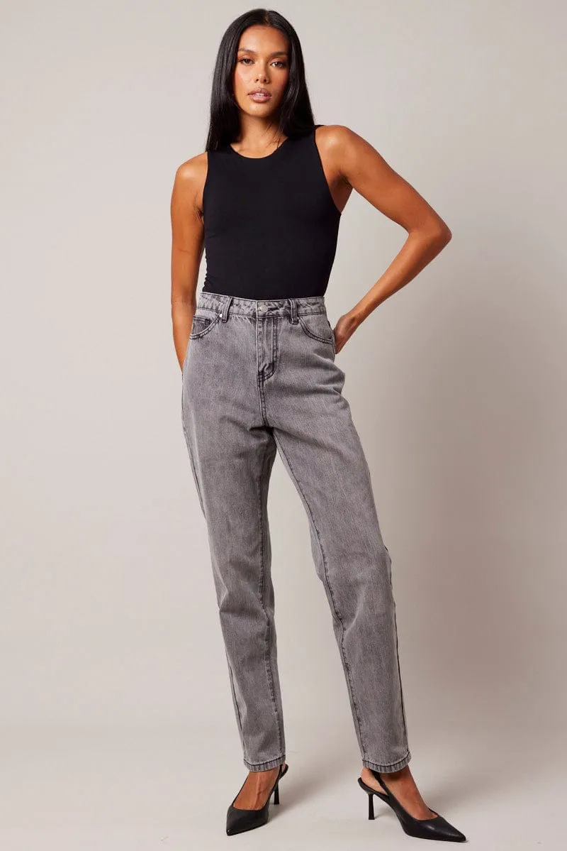 Black Bodysuit Sleeveless Crew Neck Seamless