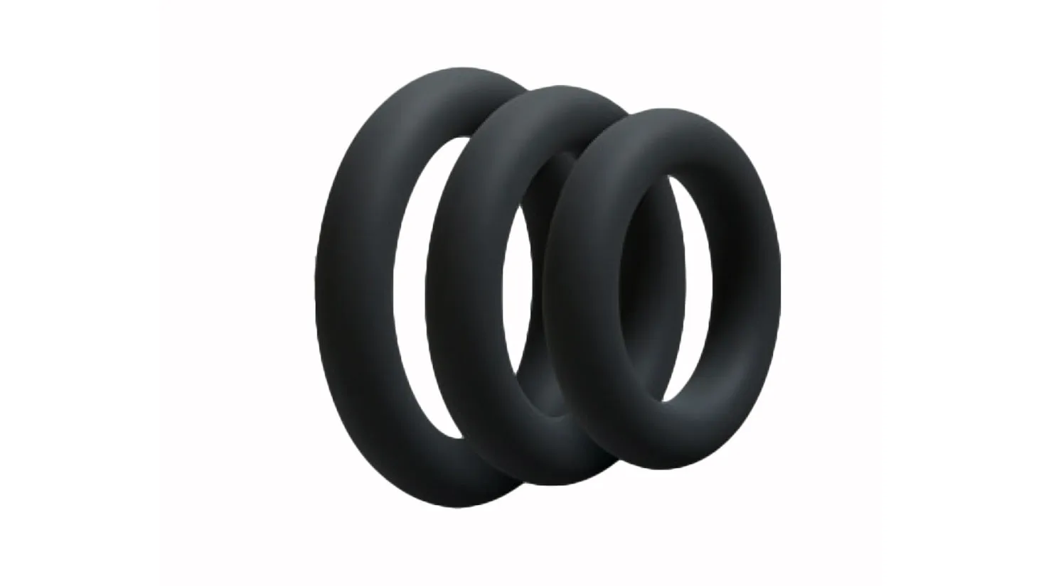 Black Liquid Silicone Cock Ring Set