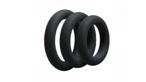 Black Liquid Silicone Cock Ring Set
