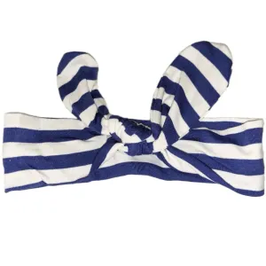 Blue & White Stripes Fabric Hairband