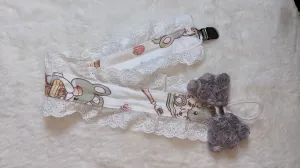 Breakfast Bunny Plush Ruffle Deluxe Pacifier Clip