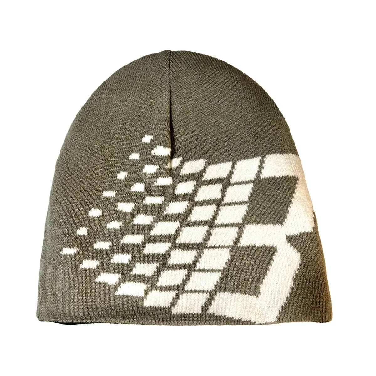 Bronze 56k Reversible Fatso B Skully Beanie - Green/Grey