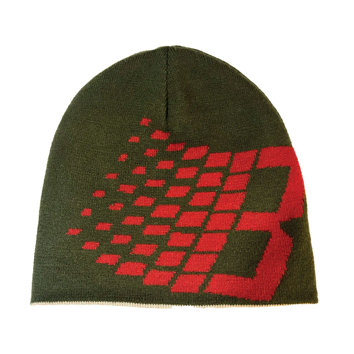 Bronze 56k Reversible Fatso B Skully Beanie - Green/Grey