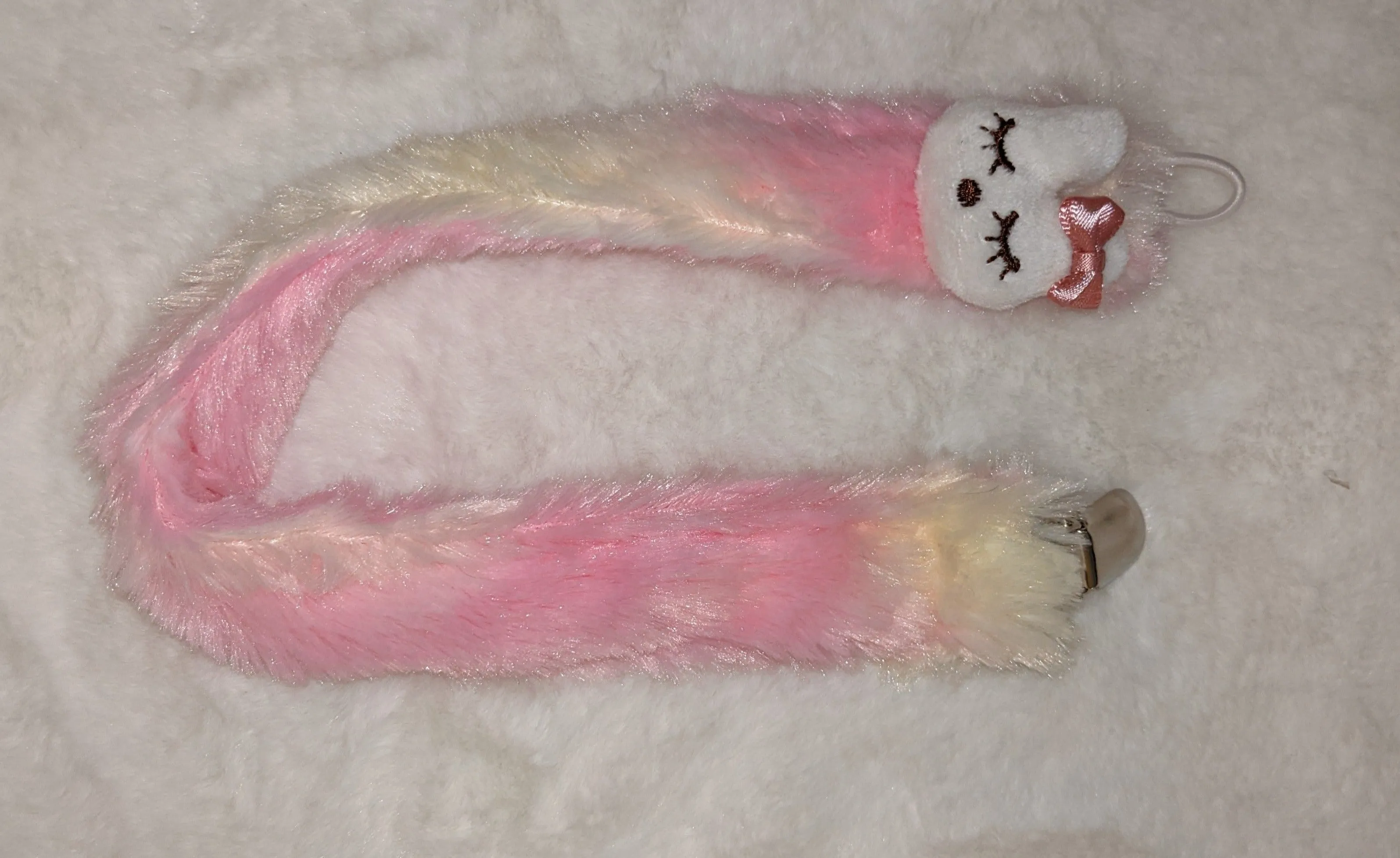 Bunny Pink Plush Ruffle Deluxe Pacifier Clip