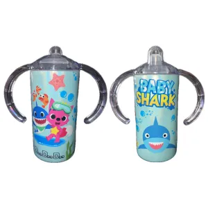 Cartoon Sharks 12oz Stainless Steel Sippy Cup