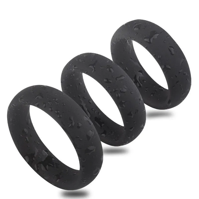 Come Closer Thick 3 Pack Cock Ring Set | Stretchy | Black