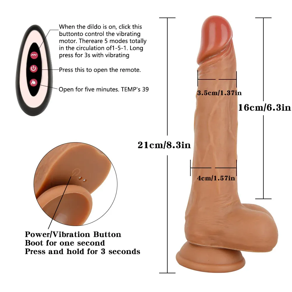 Come Closer Thrusting 8.3 | Realistic Silicone Dildo | Flesh | 7 Vibration Modes