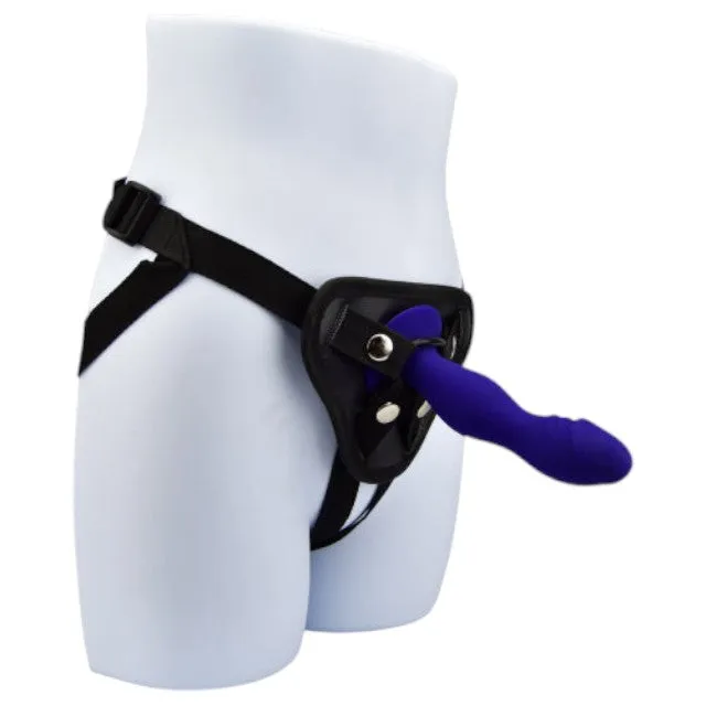 Dildo LOVING JOY 6 Silicone Dildo. bază cu ventuză pentru fixare. compatibil cu ham strap-on. lungime 15 cm. albastru