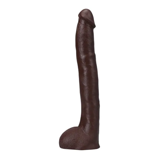 Dildo realist DOC JOHNSON Ultraskyn Signature Cocks - Hollywood Cash. bază cu ventuză pentru fixare. 29 cm. culoarea maro