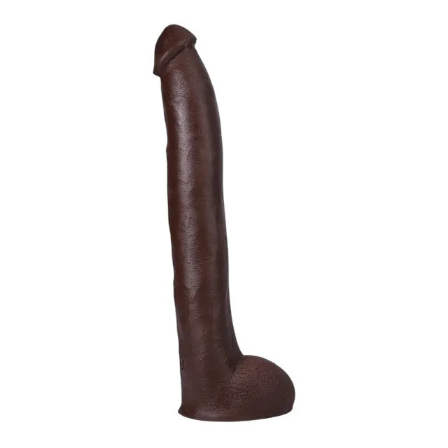 Dildo realist DOC JOHNSON Ultraskyn Signature Cocks - Hollywood Cash. bază cu ventuză pentru fixare. 29 cm. culoarea maro