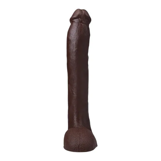 Dildo realist DOC JOHNSON Ultraskyn Signature Cocks - Hollywood Cash. bază cu ventuză pentru fixare. 29 cm. culoarea maro