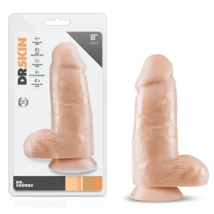 Dr. Skin Dr. Chubbs Realistic 10 in. Dildo with Balls Beige