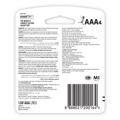 Energizer - Max Alkaline Power E92 AAA Battery Value Pack