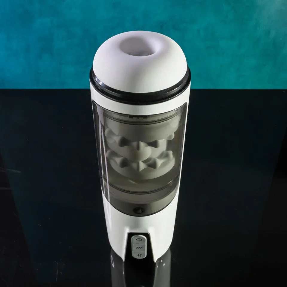 Evolved - Gender X Get Your Stroke On Thrusting Vibrating Masturbator (White)