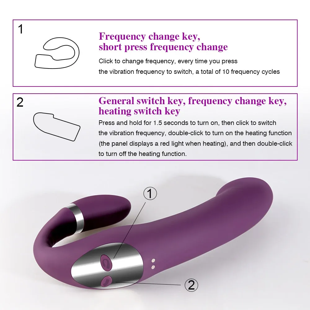 Heating Dildo Vibrator for G-Spot & Clitoral Stimulation