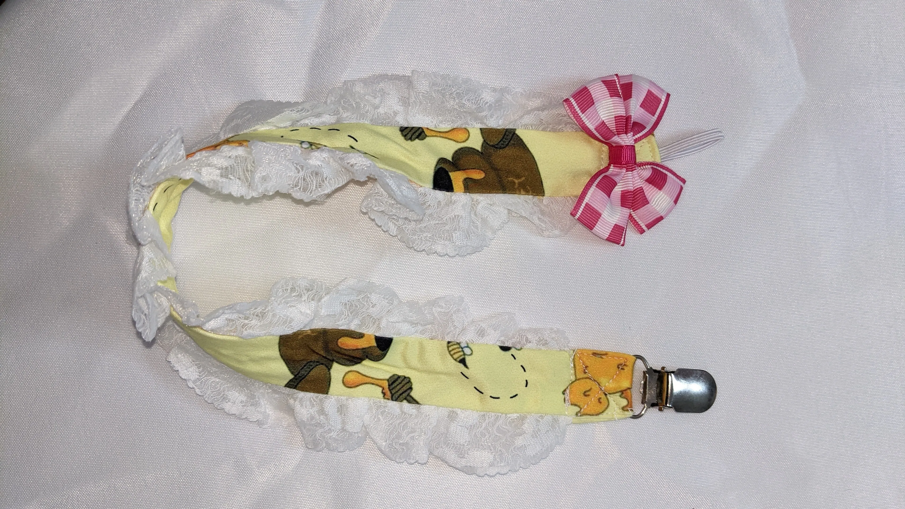 Hunny Bunny Plush Ruffle Deluxe Pacifier Clip