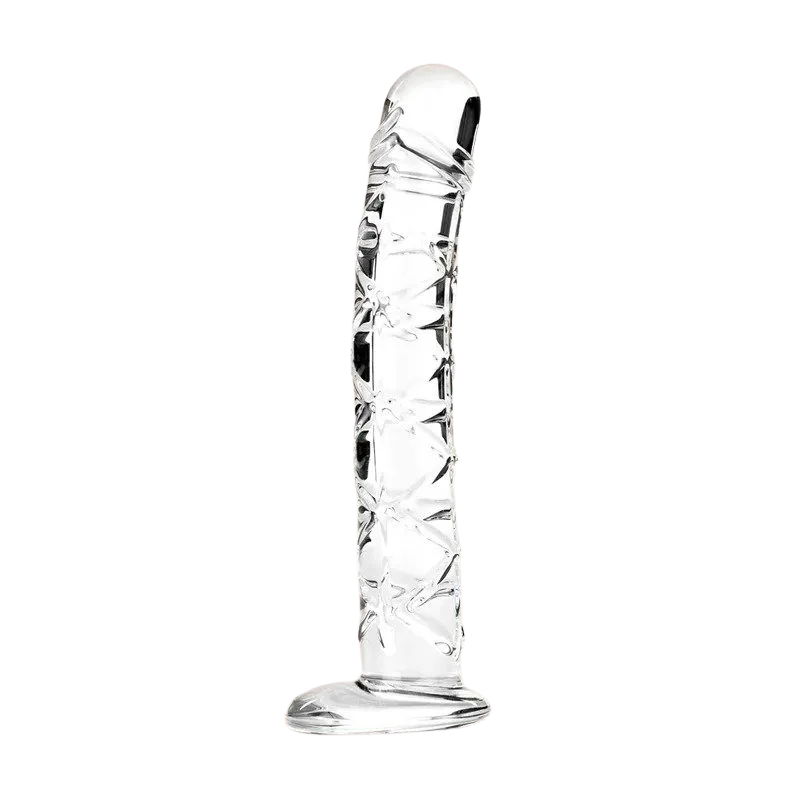 ICICLES Fetish Glass Dildo 8 | Fire & Ice | Hand Blown | Big Head | G Spot