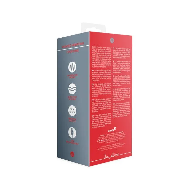 Inel vibrator pentru penis LOVELINE Pointed Cock Ring. 10 funcții de vibrație. din silicon moale. culoare negru