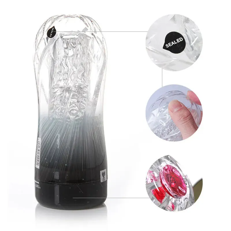 Jelly Pocket Pussy Mens Masturbation Cup - Vacuum Male Masturbator Penis Blowjob Sex Toy
