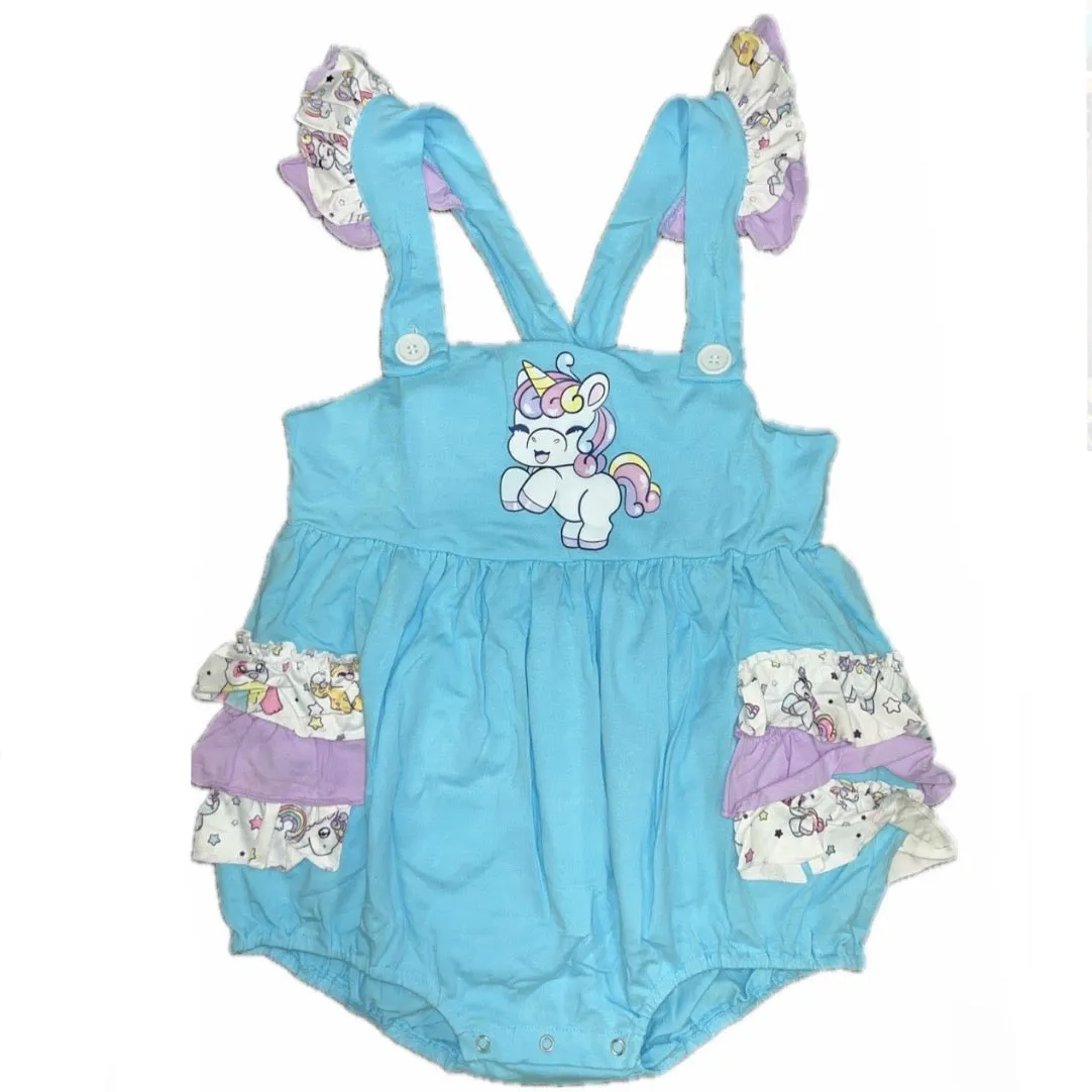 Lil Unicorn Ruffle Romper