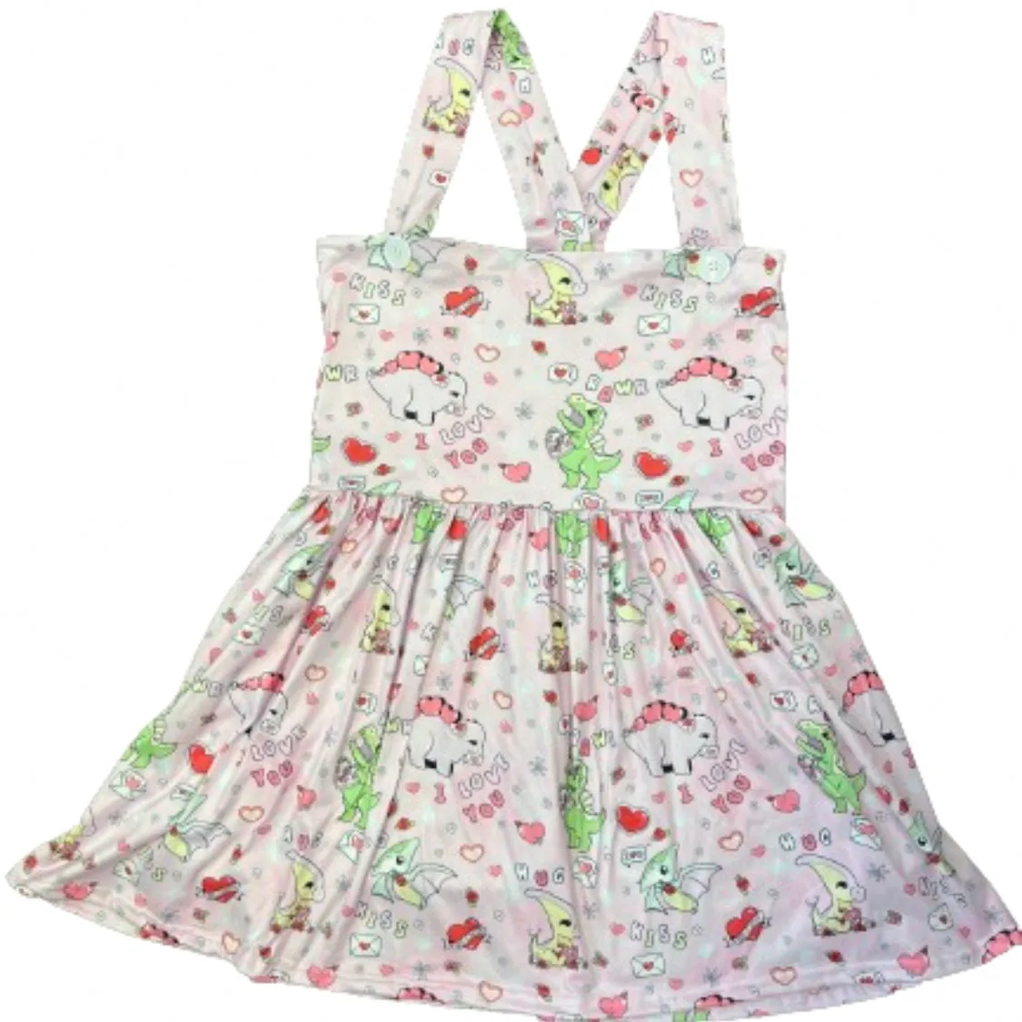 Love Dinosaur Suspender Skirt Dress