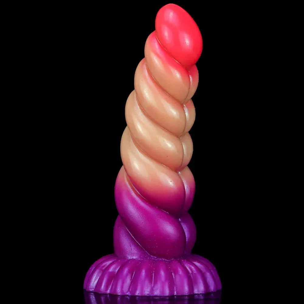 Monster Anal Dildo Butt Plug - Sprial Silicone Fantasy Dildos Vagina Prostate Massager