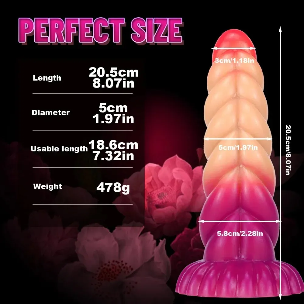 Monster Anal Dildo Butt Plug - Sprial Silicone Fantasy Dildos Vagina Prostate Massager