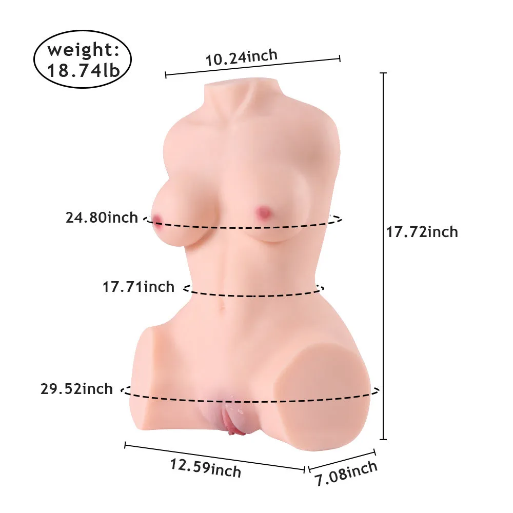 Nina(For EU Customers): 18.74lb Small Boobs Sex Doll Torso