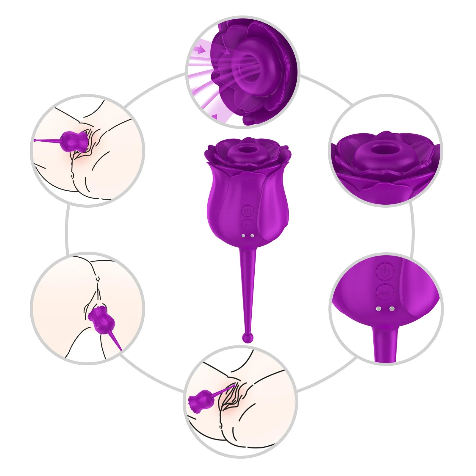 Nipple Clit Sucking Stimulator Rose Toys - Fantasy Petal Women Vibrator Gifts