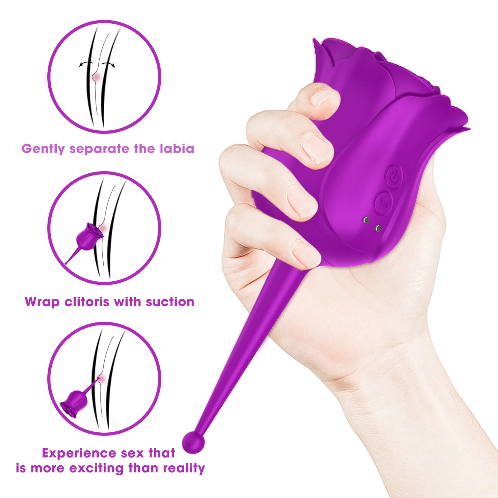 Nipple Clit Sucking Stimulator Rose Toys - Fantasy Petal Women Vibrator Gifts