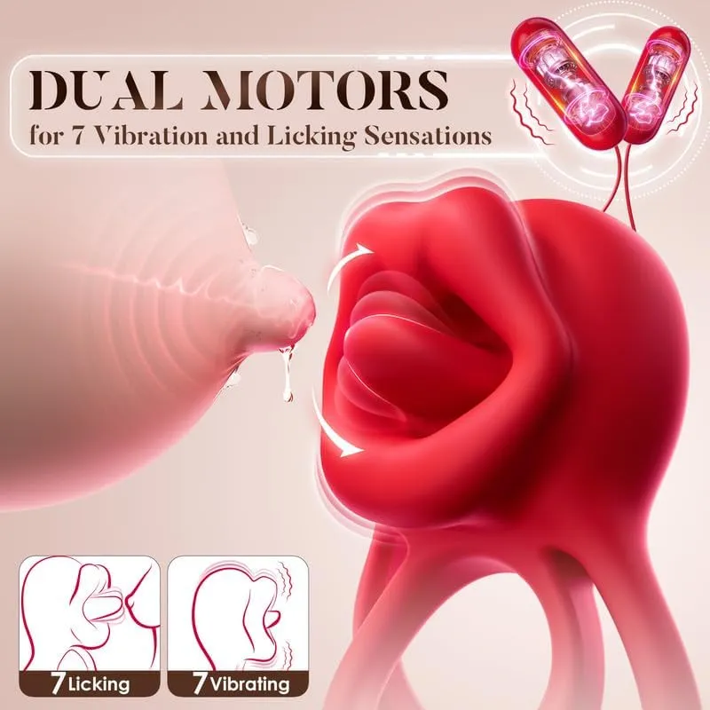 Noir Lover - Tongue Licking Vibrating Cock Ring For Couples & Solo Play