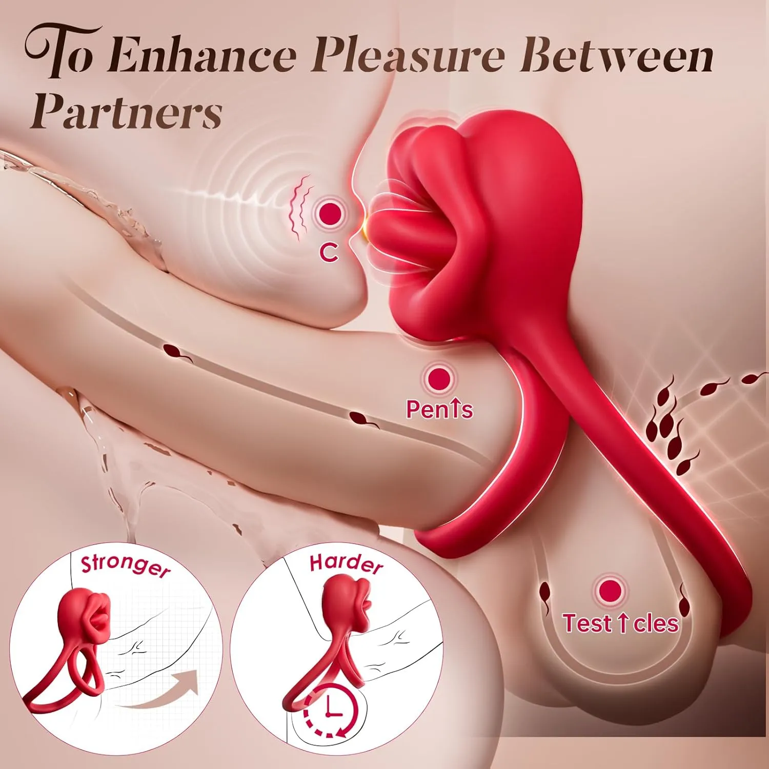 Noir Lover - Tongue Licking Vibrating Cock Ring For Couples & Solo Play