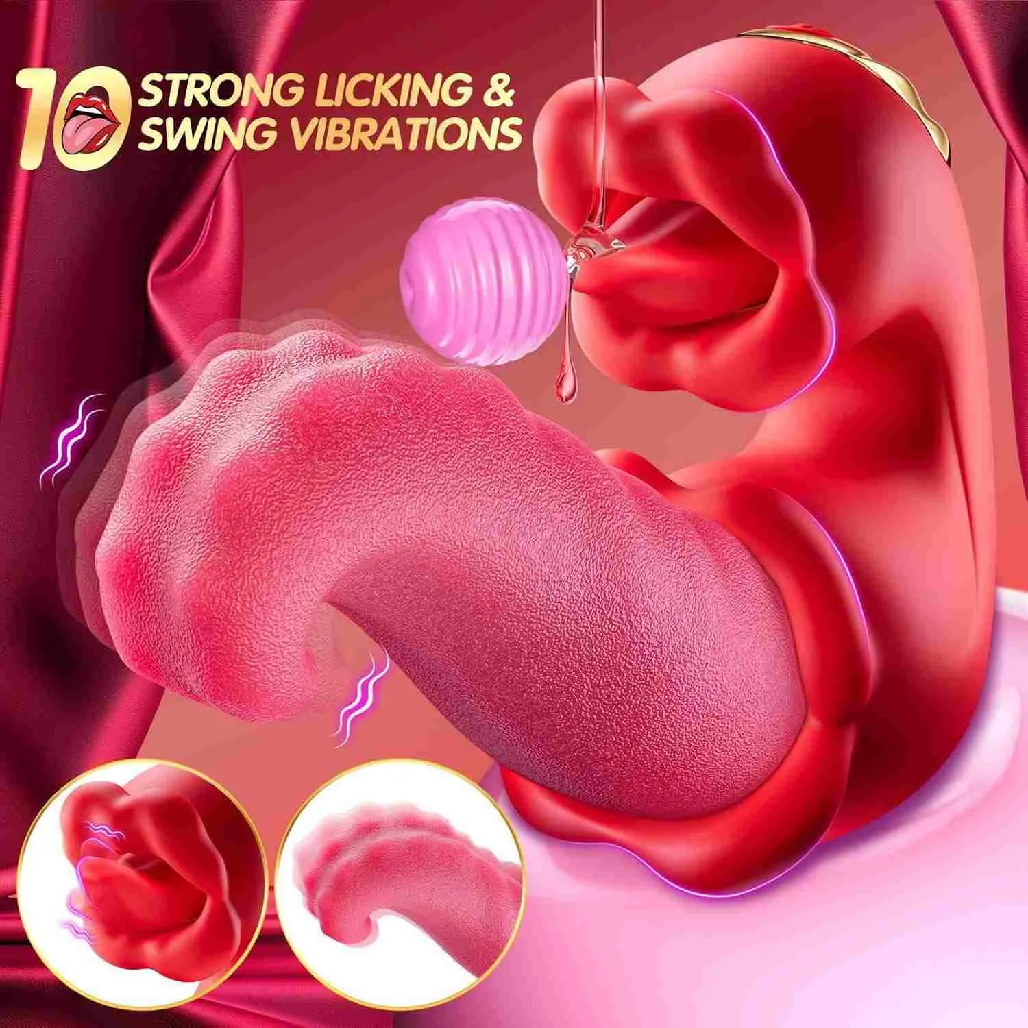 OctoLick Tongue Thrusting Vibrators for Female Couples Games