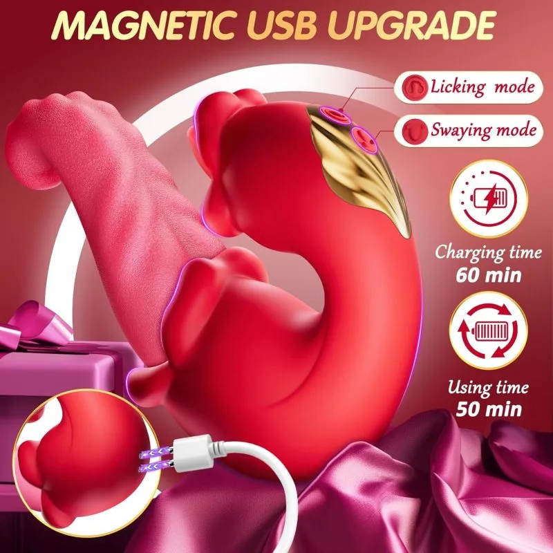 OctoLick Tongue Thrusting Vibrators for Female Couples Games