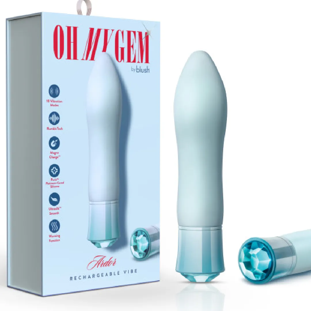 Oh My Gem Ardor Aquamarine Warming Internal & External Tapered Vibrator