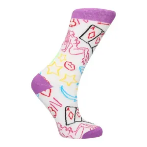 Șosete cu temă sexuală SEXY SOCKS Strip Poker. pentru femei. perfecte ca un cadou sexy și amuzant. mărimea 36-41. multicolor